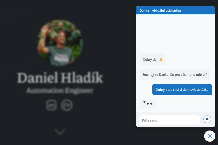 Chat window on the website